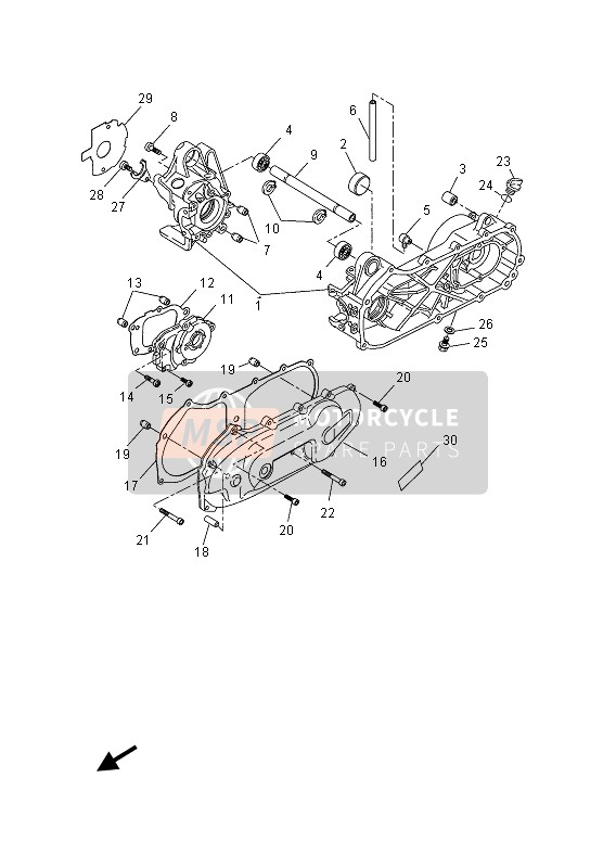 5ADE54510000, Gasket, Crankcase C, Yamaha, 1